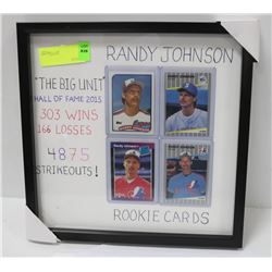 FOUR RANDY JOHNSON ROOKIE CARDS FRAMED