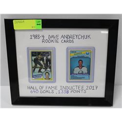 TWO DAVE ANDREYCHUK 1983-84 ROOKIE CARDS FRAMED