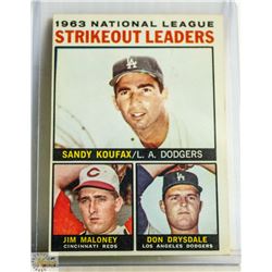 1964 TOPPS BASEBALL SANDY KOUFAX STRIKEOUT LEADER