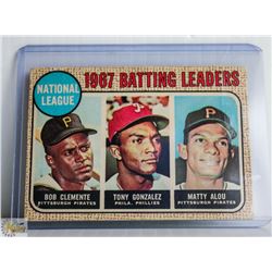 1968 TOPPS ROBERTO CLEMENTE BATTING LEADER CARD