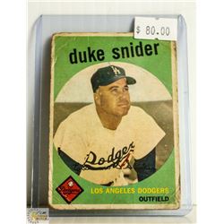 1959 TOPPS DUKE SNIDER BASEBALL CARD HOF