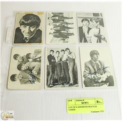 LOT OF 6 ASSORTED BEATLES CARDS