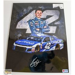 KYLE LARSON  SIGNED  NASCAR 11 X 14 PHOTO (PA COA)