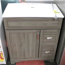 GREY WOOD GRAIN STYLE BATHROOM VANITY 30 X 18 X 35