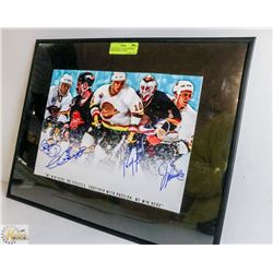 VANCOUVER CANUCKS FRAMED PRINT (SIGNED IN PRINT)