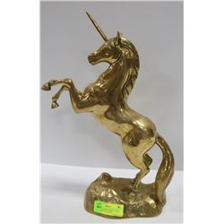 BRASS UNICORN/HORSE 17 INCH TALL 4 LBS PLUS SOLID