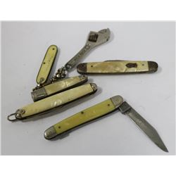 LOT OF ANTIQUE COLLECTABLE MOTHER OF PEARL FOLDING