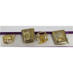 VINTAGE NEW OLD GOLD CLAD & BEJEWELLED BOLO TIES