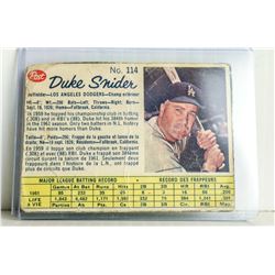 1962 POST DUKE SNIDER HOF BASEBALL CARD