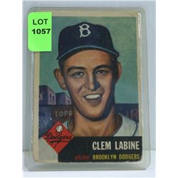 1953 TOPPS CLEM LABINE BASEBALL CARD