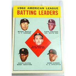 1963 TOPPS MICKEY MANTLE BATTING LEADER CARD