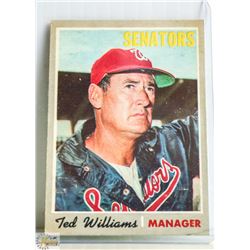 1970 TOPPS TED WILLIAMS BASEBALL CARD HOF