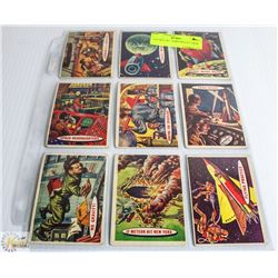 LOT OF 9 1957 TOPPS SPACE CARDS