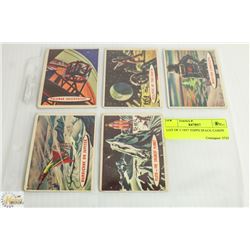 LOT OF 5 1957 TOPPS SPACE CARDS