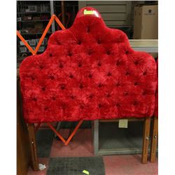 RED VELVET TUFTED SINGLE HEADBOARD