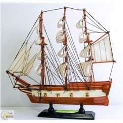 WHITE SAILED SHIP 13' H X 13 1/2' W