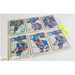 SIX EARLY 80'S EDMONTON OILER OPC CARDS