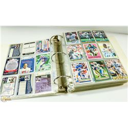 91 PG BINDER OF VINTAGE NFL CARDS. ESTATE.