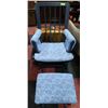 Image 1 : BLUE ROCKER WITH FOOT STOOL MISSING BACK CUSHION