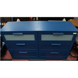 LOT OF 2 BLUE DRESSERS 31 X 18 X 37