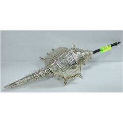 SILVER SEASHELL ON POLE FOR MOUNTING 2FT TALL