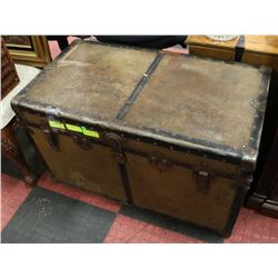 VERY OLD TRUCK WITH BRASS CORNERS NO KEY