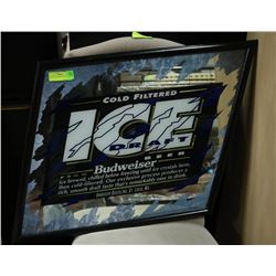 ICE DRAFT BUDWEISER BAR MIRROR