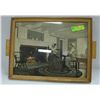 Image 1 : SERVING TRAY COLONIAL PICTURE UNDER GLASS