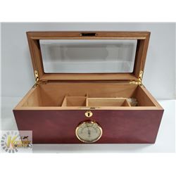 LTH - 0113 HUMIDOR ROSEWOOD FINISH WITH GLASS TOP