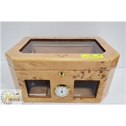 LTH - 0112 HUMIDOR LIGHT BURL GLOSS FINISH WITH GL