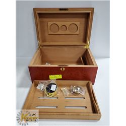LTH - 0201 HUMIDOR RUSTIC BURL FINISH WITH DRAWER