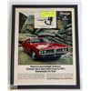 Image 1 : 11 X 14 ORIGINAL AD 1971 DODGE CHARGER
