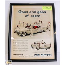 11 X 14 ORIGINAL AD 1958 DE SOTO CAR AD