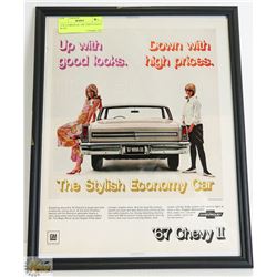 11 X 14 ORIGINAL 1967 CHEVY NOVA SS AD