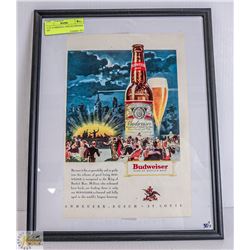11 X 14 ORIGINAL 1930'S BUDWEISER AD