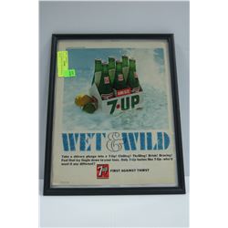 11 X 14 ORIGINAL 1966 WET&WILD 7UP AD