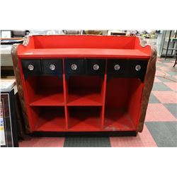 MID CENTURY TUFTED DRINKING BAR 48X21X43 HEAVY