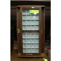 4 SIDED DISPLAY CASE -ROTATING WOOD