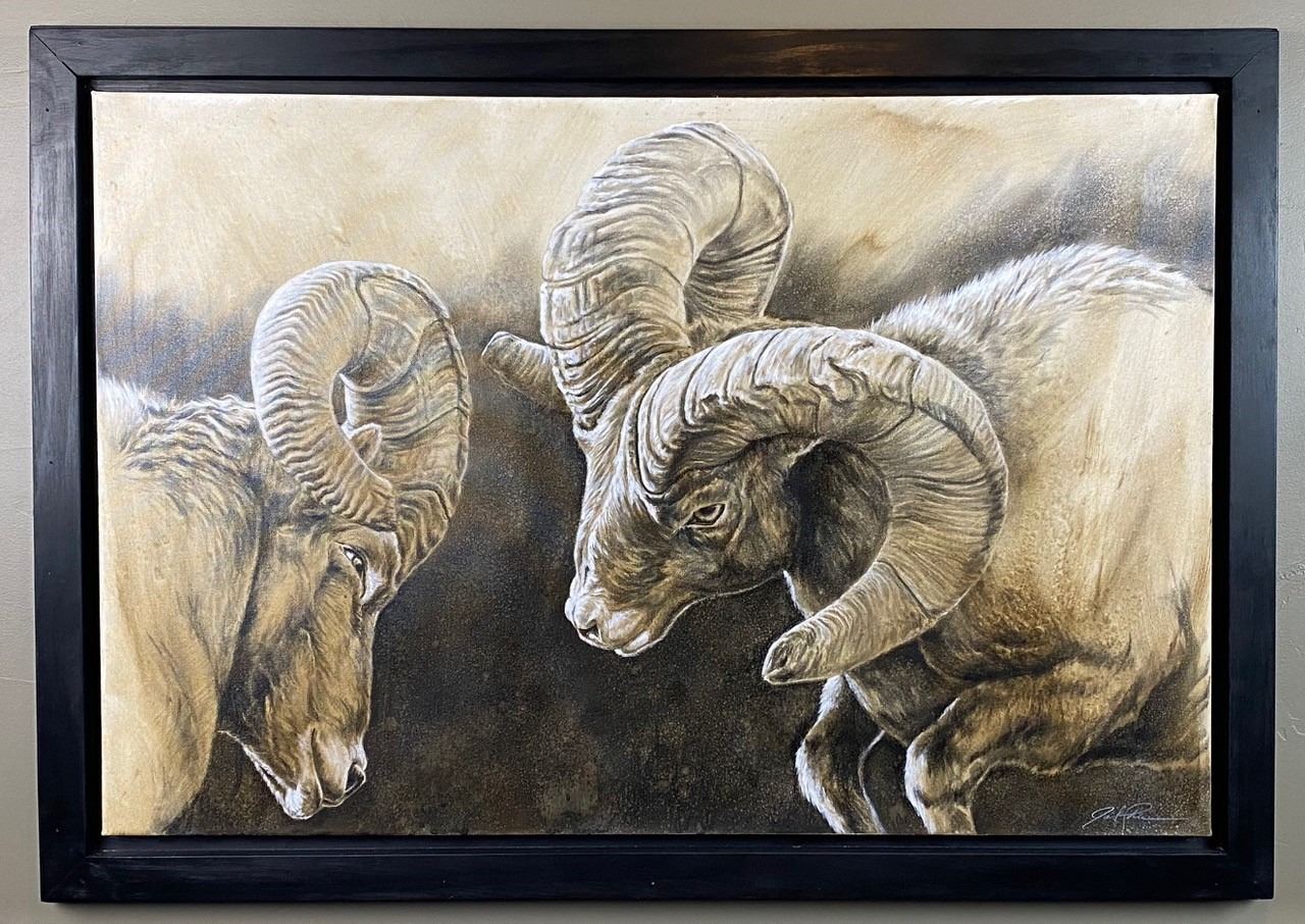 Original Artwork Collision Course charcoal and acrylic painting by Joel Pilcher Original Artwork Collision Course charcoal and acrylic painting by Joel Pilcher