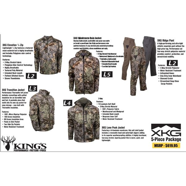 Kings Camo 5 piece clothing set