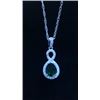 Image 1 : Emerald green stone set in rhinestones and sterling silver from Wilderness Mint