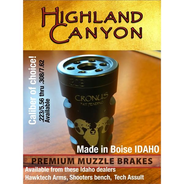 Highland Canyon Premium Muzzle Brake with Idaho WSF logo