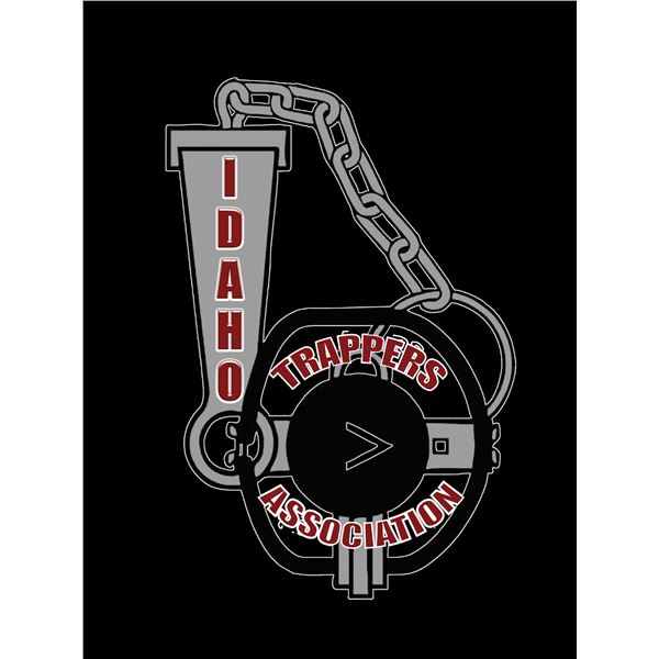 Tanned wolf pelt, membership, shirt and hat from the Idaho Trappers Association