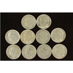 10 ASSORTED SILVER ROOSEVELT DIMES