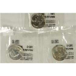 1960-D, 1963-D & 1964 WASHINGTON SILVER QUARTERS
