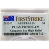 Image 3 : 2013-P AUSTRALIA KANGAROO 1 OZ. SILVER HIGH RELIEF