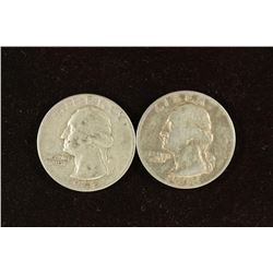 1942-P & D WASHINGTON SILVER QUARTERS