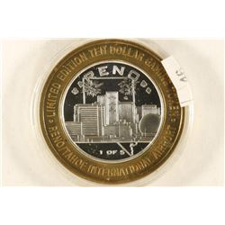 2003 CASINO $10 SILVER TOKEN (UNC) RENO TAHOE