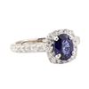 Image 1 : 2.06 ctw Blue Sapphire And Diamond Ring - 14KT White Gold