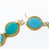 Image 9 : 18k Yellow Gold GIA Certified Large Cabochon Greenish Blue Turquoise Statement N